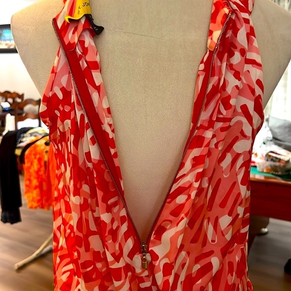 St. John,Silk Poppy,Pocketed,Side-Drawstring Dress,Yacht Wear,Luxury,EUC, Size 8 - Picture 13 of 16